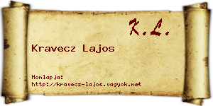 Kravecz Lajos névjegykártya